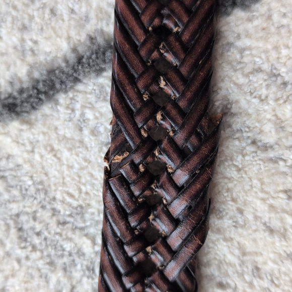 Nautica Men's Brown Braided Woven Leather Belt in size 44/110 Brown & Gold - Picture 5 of 5
